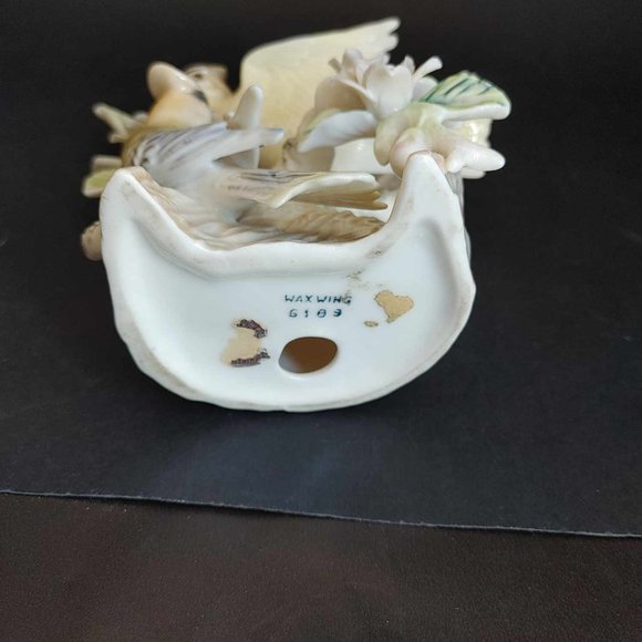 Vintage 1960s Ardalt Lenwile China Verithin Bird Figurine Wax Wing #6189 - Picture 8 of 10